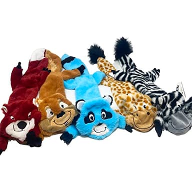 Jalousie 5 Pack Stuffingless Dog Squeaky Toys Dog Toy w/Durable Liner No Stuffing Dog Toy - Dog Toys Crinkle Paper Squeaker Toy for Medium Large Dogs (5 Pack - Large - Premium Furrrr) - Image 3
