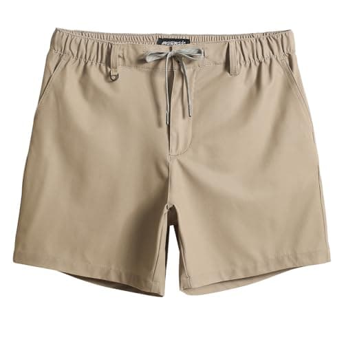 maamgic Men's 5 Inseam Shorts Casual Classic Fit Short Men with Multi-Pocket Mens Workout Shorts Hybrid Quick Dry Shorts Khaki Medium - Image 1