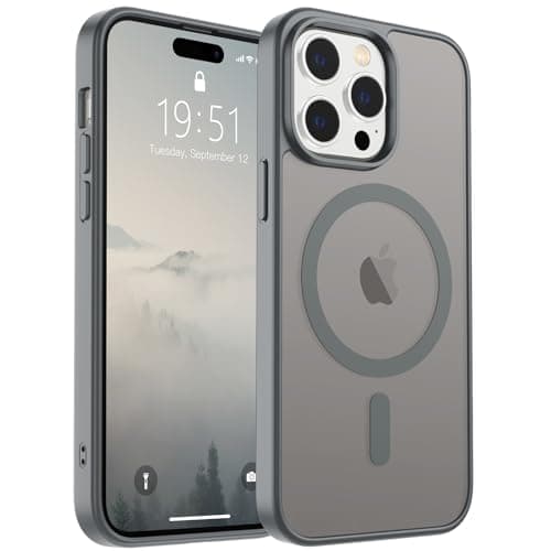 SUPFINE Magnetic for iPhone 14 Pro Max Case (Compatible with MagSafe) (Military Grade Drop Protection) Slim Translucent Matte Shockproof with Anti-Fingerprint Phone Case,Gray - Image 1