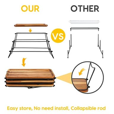 Manspdier 3 Tier Cupcake Stand & Towers Serving Tray for Party, Acacia Wooden Dessert Table Display Set, Decorative Tiered Decor Small Chees Charcuterie Boards Rustic Wood Platters Trays, (A010) - Image 6