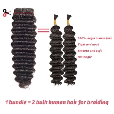 LUXEDIVA 12A Deep Wave Bundles Human Hair 16 18 20 Inchs Human Hair Bundle 100% Unprocessed Brazilian Curly Wet Wavy Texture 3 Bundles Deep Wave Natural Black - Image 2