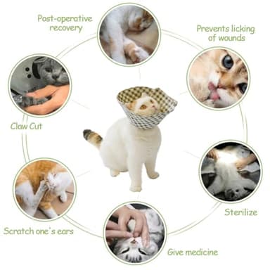 Cat Cone Collar Adjustable After Surgery, Comfortable Pet Cone E-Collar for Large Medium Small Cats Kitten Puppy to Stop Licking(Pink Cat-L) - Image 3