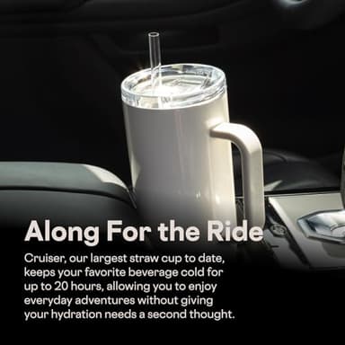 Corkcicle Cruiser Insulated Tumbler - Keeps Drinks Cold 20 Hours - Triple-Insulated Stainless Steel - Spill-Proof Lid - Summer Drinkware Gift - Keeps Drinks Ice Cold - 40 oz - Gloss Powder Blue - Image 6