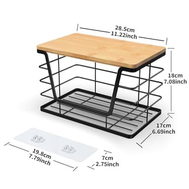 ALOCEO Extra Large Trash Bag Holder Dispenser With Bamboo Top, Wall Mounted Garbage Bag Dispenser Roll Holder for Kitchen Laundry Room Organization - Image 6