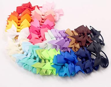 Baby Hair Ties with Bows,50pcs 2inch Baby Hair Bows Durable Rubber Bands Ponytail Holders Toddler Essential Hair Accessories for Infants Baby Girls in Pairs - Image 9