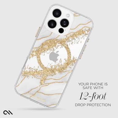 Case-Mate iPhone 16 Pro Max Case [Compatible with MagSafe] - Stylish Marble Phone Case with 12ft Drop Protection - Premium Magnetic Cover for iPhone 16 Pro Max - Karat Granite - Image 3