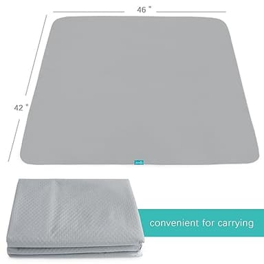 Splat Mat 2 Pack for Under High Chair & Arts & Crafts & Eating Mess, Waterproof 42''×46'' Baby Playtime Anti-Slip High Chair Mat for Floor or Table, Reusable & Portable Splash Mat - Image 6