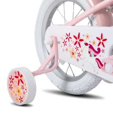 JOYSTAR Unicorn 16 Inch Kids Bike for 4 5 6 Years Girls with Doll Bike Seat Children Princess Bike with Training Wheels Basket Streamer Toddler Girl Bikes Pink - Image 6