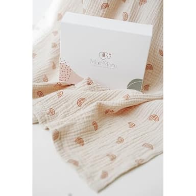 MairMore Muslin Nursing Covers for Breastfeeding, Privacy Breast Feeding Cover with Arch Neckline for Mom and Baby, Breathable 100% Cotton Nursing Apron Multi-use Stroller Cover - Image 6