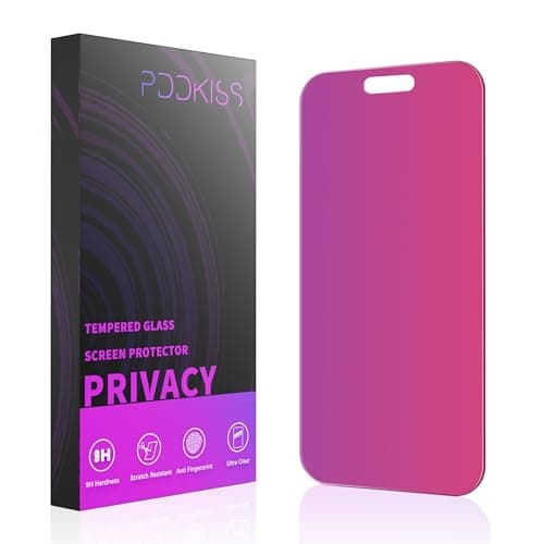PDDKISS Compatible for iPhone 17 Pro Max Privacy Screen Protector 6.9 Inch, Pink Gradient Anti Spy Anti Blue Light HD Tempered Glass Easy Installation - Image 1