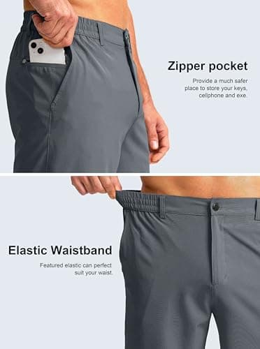 G Gradual Men's Casual Shorts 7" Lightweight Golf Shorts for Men Stretch with 3 Pockets Quick Dry Breathable Work Shorts Deep Grey - Image 3