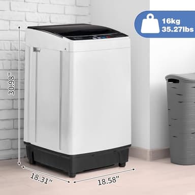 Winado White 15.6Lbs Top Load Portable Washer, 10 Wash Programs, 8 Water Levels, 2-in-1 Washer and Dryer Combo, High Efficiency, Fully Automatic, Low dB Noise, Ideal for Apartments, RV, Camping - Image 6