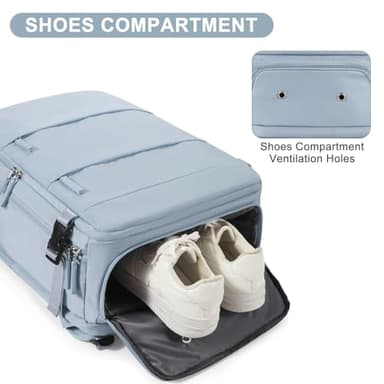 Large Travel Backpack Carry on Flight Approved Mochila De Viaje Carry on Backpack for Airplanes Spirit Airlines Personal Item Bag 18x14x8 Inches Travel Bag Traveling Backpack for Women Men Grey Blue - Image 6