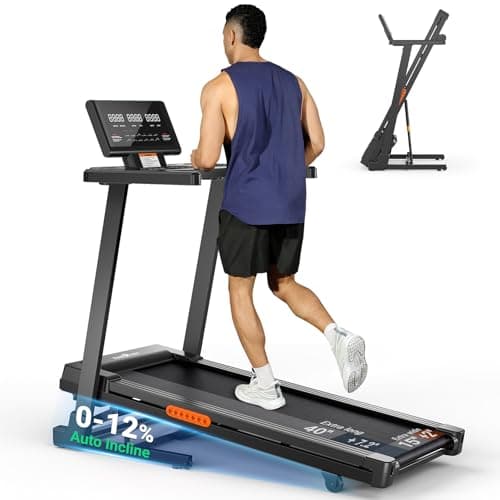 THERUN Treadmill with Incline, 3.0 HP Foldable Treadmills for Home, Brushless Motorized Incline, Treadmill for Home with 0%-12% Auto Incline, 300 LBS Capacity - Image 1