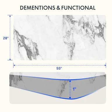 FLEXISPOT EN1 One-Piece Standing Desk 55 x 28 Inches Stand Up Desk Workstation Home Office Computer Height Adjustable Desk (White Frame + Marble Gray Top, 2 Packages) - Image 3