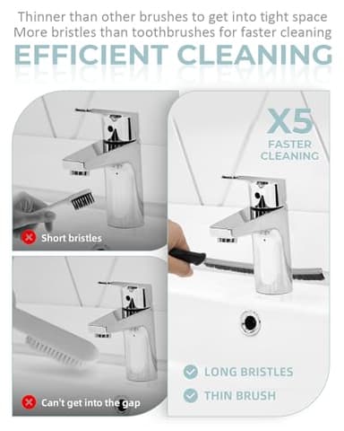 SXhyf Crevice Cleaning Brush - Grout Scrub Brush, House Cleaning Supplies, Gap Cleaning Tools, Home Essentials, Gifts for Women Men, Hard Bristle Crevice Cleaner Brush for Household Use, Bathroom - Image 3