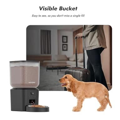 Automatic Dog Feeder - 8L/34 Cups Large Capacity Automatic Cat Food Dispenser with LCD Screen, Large Food Tray, Battery Operated, Timed Cat Feeder, Up to 50 Portions 6 Meals Per Day, Keeps Fresh - Image 9