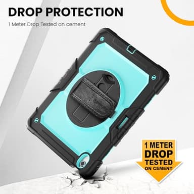 timecity for iPad (A16) 11th/ 10th Generation Case 11''/ 10.9 Inch (2025/2022) - Heavy Duty Protective Cover with Screen Protector, Stand, Shoulder Strap & Pencil Holder | Kids-Friendly - Light Blue - Image 3