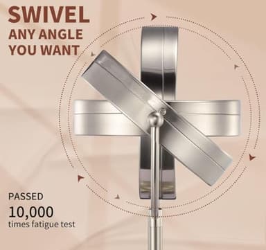 Professional 8.5" Large Lighted Makeup Mirror with Brighter Lights, 1X/10X True HD Magnifying Mirror with 3 Color Dimmable Lights, 90 Shadowless LEDs, 360°Swivel Seamless Vanity Mirror, Pearl Nickel - Image 8