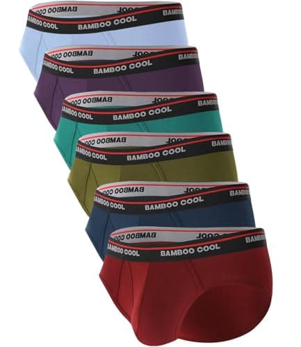 BAMBOO COOL Mens Breathable Soft Underwear Open-fly Classic Briefs, Tag-free, 6 Pack - Image 1