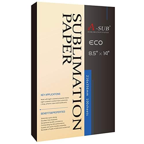 A-SUB Sublimation Paper 8.5x14 Inch for DIY Unique Christmas Gifts Compatible with Inkjet Printer which Match Sublimation Ink 100 Sheets - Image 1