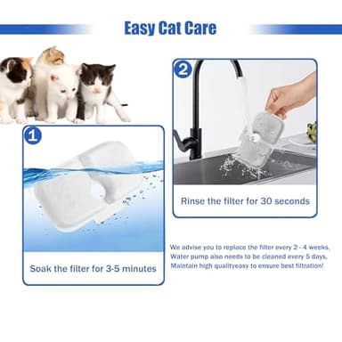 Cat Water Fountain Filter,12 packs Pet Fountain Filter Replacement for Pet Fountain,Filters Replacements fit for Petlibro Dockstream Cat Water Fountain PLWF005/PLWF115/PLWF105 - Image 6