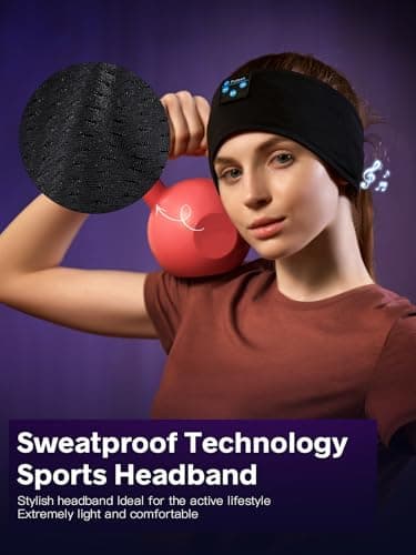 Fulext Sleep Headphones Wireless Bluetooth,Headband Headphones for Side Sleepers,Noise Cancelling Sleep Seadphones,Ideal for Housework,Travel,Yoga,Workout,Running,Sports,Gift - Image 5