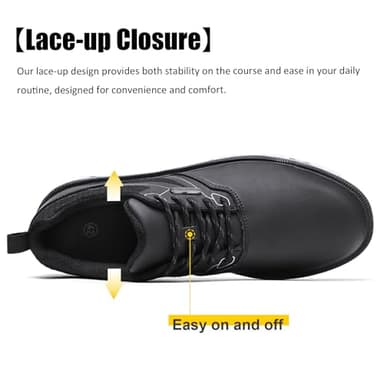 ULTIANT Men's Golf Shoes Fixed Nailless Sole Waterproof Lightweight No-Slip Walking Shoes Size7.5-13(Black,44) - Image 4