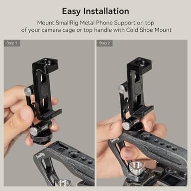 SMALLRIG Universal Metal Phone Support with Cold Shoe Mount, Smartphone Holder Adapter Support Free Adjustment Joints, Phone Tripod Mount for iPhone 17 16 15 14, for Samsung Galaxy etc. - 4382 - Image 3