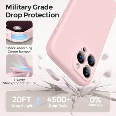 Ktele Magnetic for iPhone 16 Pro Case [Compatible with Magsafe] [Premium Silicone Satin-Smooth Touch] Slim Shockproof Anti-Scratch Microfiber Lining Case, 6.3 inch, Chalk Pink - Image 6