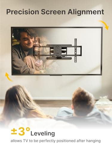 monTEK Full Motion TV Wall Mount for 43–95 Inch TVs, Pre-Assembled TV Mount with Tool-Free Tilt, Swivel, Extension, Max VESA 800 x 400mm and 132 lbs, 16″/18″ Wood Studs - Image 8