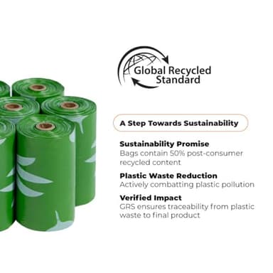 Best Pet Supplies Poop Bags for Dogs, 50% Post-Consumer Recycled Content dog waste bags on rolls, fits all poop bag holders for leashes - 150 Count, Green, Lavender Scented - Image 5