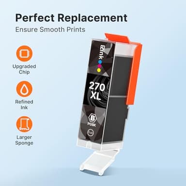 PGI-270XL CLI-271XL Printer Ink Compatible for Canon 270 271 XL Ink Cartridges to use with Canon Pixma TS6020 MG6821 MG5720 MG5721 MG5722 MG6820 MG6822 TS5020 MG7720 TS8020 TS9020, (5 Color-15 Pack) - Image 5