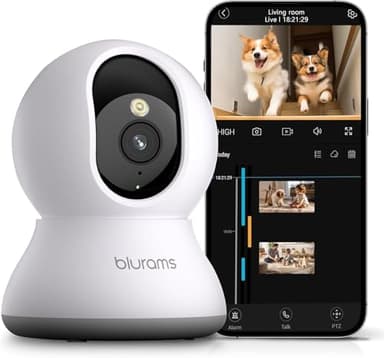 blurams Pet Camera 2K, 360° Dog Camera with Phone App, PTZ Indoor Cameras for Home Security Indoor, 2-Way Audio, Motion Tracking, Color/IR Night Vision, Siren, Cloud&SD(2.4GHz Only) - Image 1