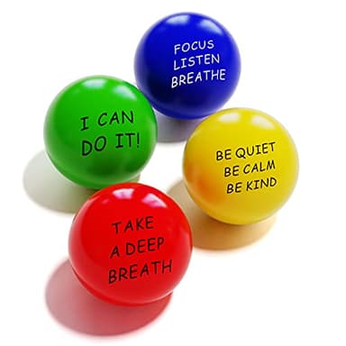 ALMAH Motivational Stress Balls for Kids and Adults (4 Pack), Stress Relief Balls, Hand Exercise Therapy Balls for Anxiety, Fidget, Tension, Manage Anger and Stress - Image 1