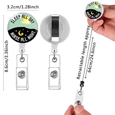 15pcs Nursing Student Must Haves Badge Reels Retractable Badge Holders,Id Badge Holder Retractable Clip,Funny Badge Reel Cute Badge Reel Retractable Lanyards for Id Badges,Nurse Accessories for Work - Image 7