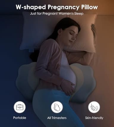 Pregnancy Pillows for Sleeping, Memory Foam Maternity Pillow Support for Back Belly HIPS, Adjustable Travel Wedge Pillow for Pregnant Women, Side Spleeping Pregnant Pillows with Cooling Pillowcase - Image 5