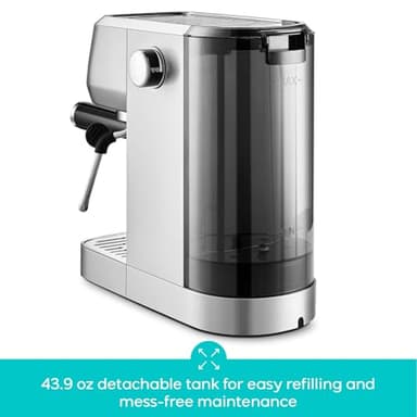 CASABREWS 3700 Essential Espresso Machine 20 Bar, Stainless Steel Cappuccino & Latte Machine with Steam Frother for Home, 43.9oz Water Tank, Silver - Image 6