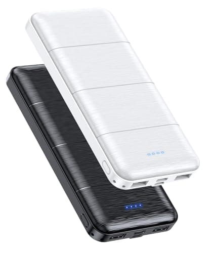 LOVELEDI Portable Charger 2-Pack 15000mAh Power Bank Dual USB and Type-C Output 5V3.1A Fast Charger Battery Pack for iPhone 16 15 14 13 12 X Samsung S24 S23 Google iPad etc (Light Black and White) - Image 1