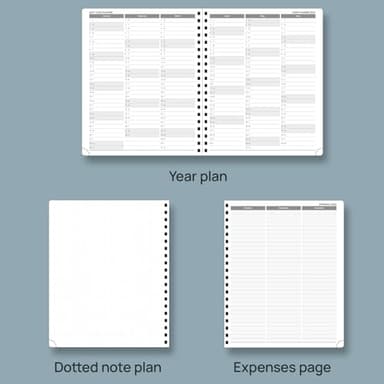 POPRUN 2026 Planner (Large - 8.5" x 10.5") with Hourly Schedule, Vertical Layout - 2026 Weekly Calendar (Jan. 2026 - Dec.2026) for Time Management, Monthly Tabs, Spiral Bound, Soft Cover - Grey - Image 5