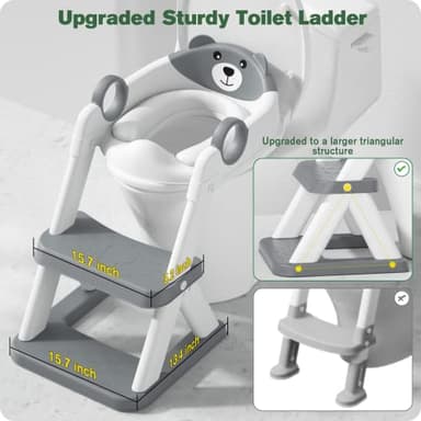 Rabb 1st Potty Training Seat, Upgrade Toddler Toilet Seat for Kids Boys Girls, 2 in 1 Potty Training Toilet, Splash Guard Anti-Slip Pad Step Stool - Image 3