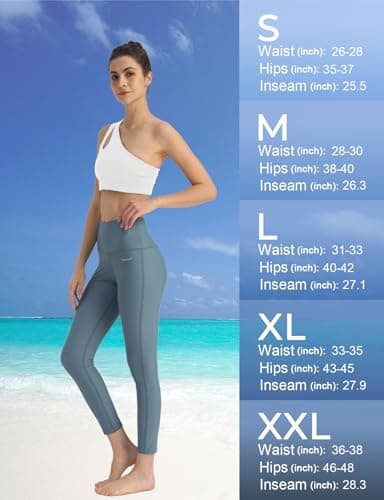 Ubestyle UPF 50+ High Waist Women's Swim Pants Swim Leggings Swimming Tights Long Swimwear Pants Sun Protective (Slate/Blue, XXL) - Image 6