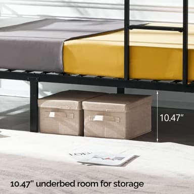 VINGLI Bunk Bed Twin Over Twin for Kids, Teens & Adults Bunk Bed with Stairs & Flat Rungs, Heavy Duty Metal Slats, No Box Spring Needed, Black - Image 5