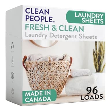 The Clean People Laundry Detergent Sheets - Laundry Soap - Ultra Concentrated, Recyclable Packaging, Stain Fighting - Fresh Scent, 96 Pack - Image 1