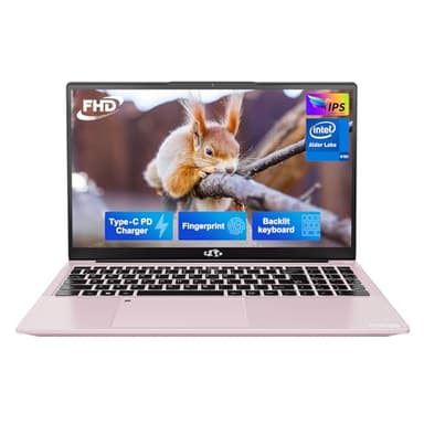 NIMO 15.6 IPS FHD-Laptop, Intel Pentium Quad Core N100 8GB RAM 128GB SSD (Beat i3-1115G4 Up to 3.4GHz) Laptop-Computer with Fingerprint Backlit Keyboard WiFi 6 Win 11 Rose Gold (Renewed) - Image 1