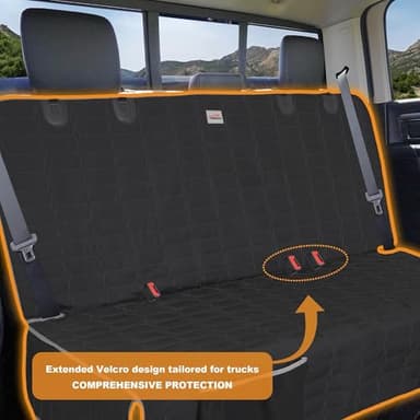 Reliadura Dog Car Seat Cover for Back Seat,Washable Bench Seat Cover for Truck,Nonslip Backseat Cover Protector for F150/Ram1500/GMC Sierra/Toyota/Chevrolet Silverado,Car Seat Covers for Dogs - Image 2