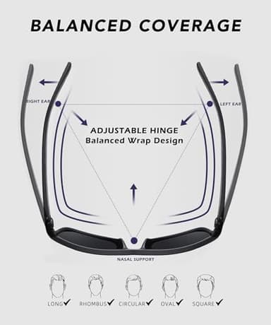 QALLY Polarized Sunglasses Men, Mens Sunglasses Polarized UV protection Lightweight Sun Glasses for Driving Fishing Golf - Image 5