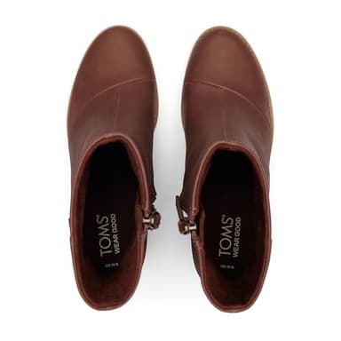 TOMS Women's Evelyn Ankle Boot, Chestnut Leather, 11 - Image 5