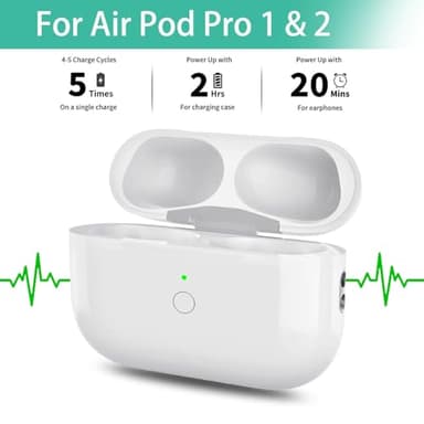 Wireless Charging Case Replacement Compatible with AirPods Pro 1st & 2nd Generation, AirPods Pro 1st & 2nd Charger Case with Bluetooth Pairing Sync Button - No Earbuds - Image 3