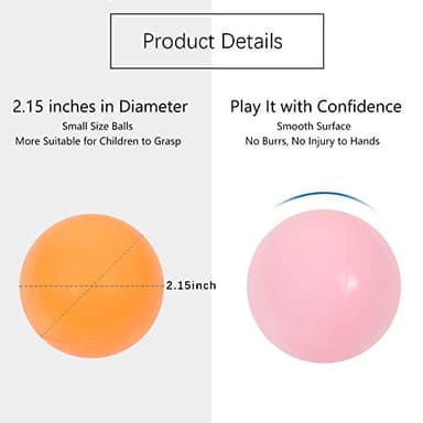 MoonxHome Ball Pit Balls for Toddlers, BPA Free Crush Proof Plastic Toy Balls for Ball Pit, Children's Pool Water Toys, Ideal Gift for Christmas Balls for Play Tent 2.15" Pack of 100 White&Green&Blue - Image 5
